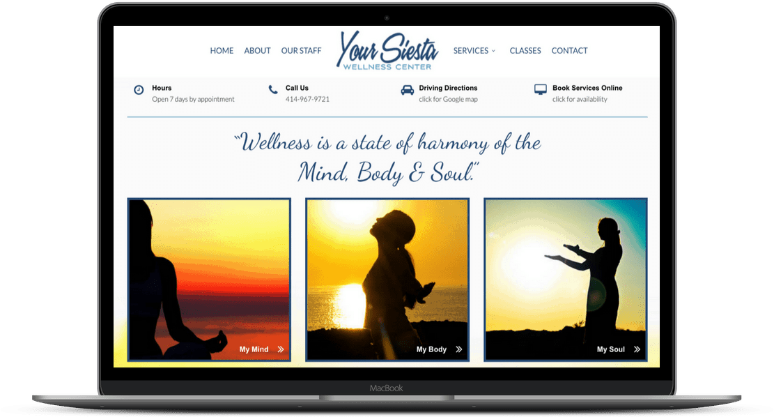 Siesta-after Your Siesta Wellness Center - Website Design by Expert Marketing PRO